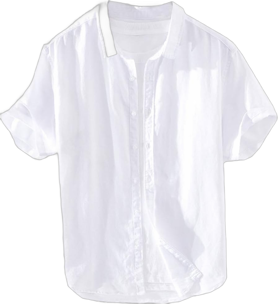 Hotmiss Mens Shirts Linen Cotton Short Sleeve Button Up Loose Summer Beach Yoga Shirt X-Small White