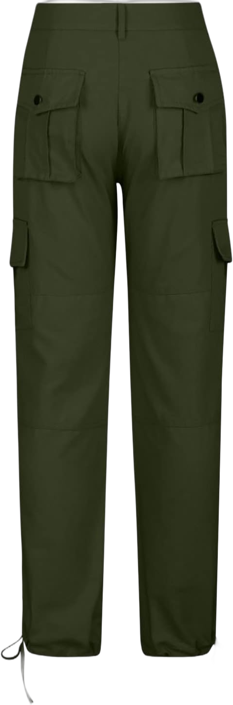 Casual Cargo Pants for Women Summer Low Waisted Tapered Pants Comfortable High Elastic Slacks with Pockets(Plus Size) 3X-Large Army Green