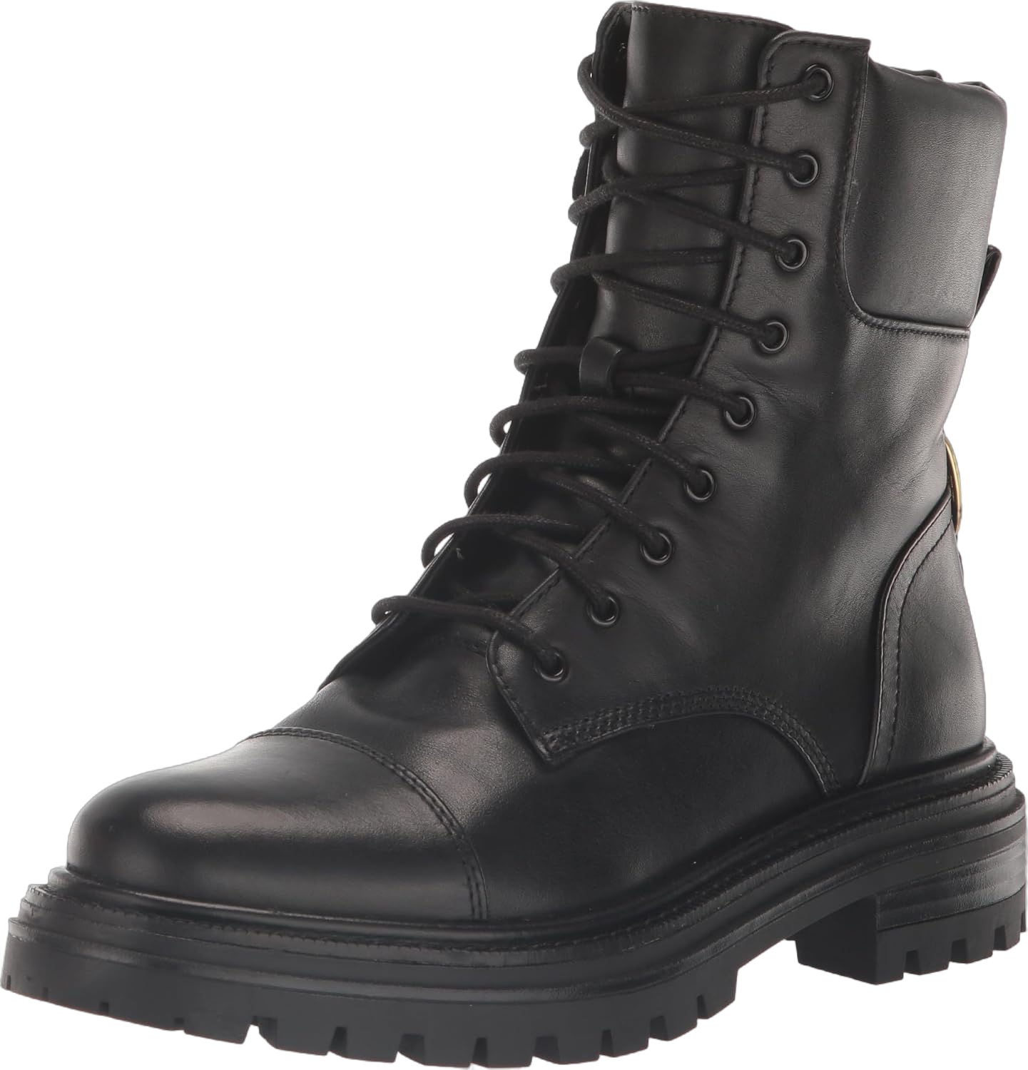 Sam Edelman Women's Aleia Combat Boot 6 Black Leather