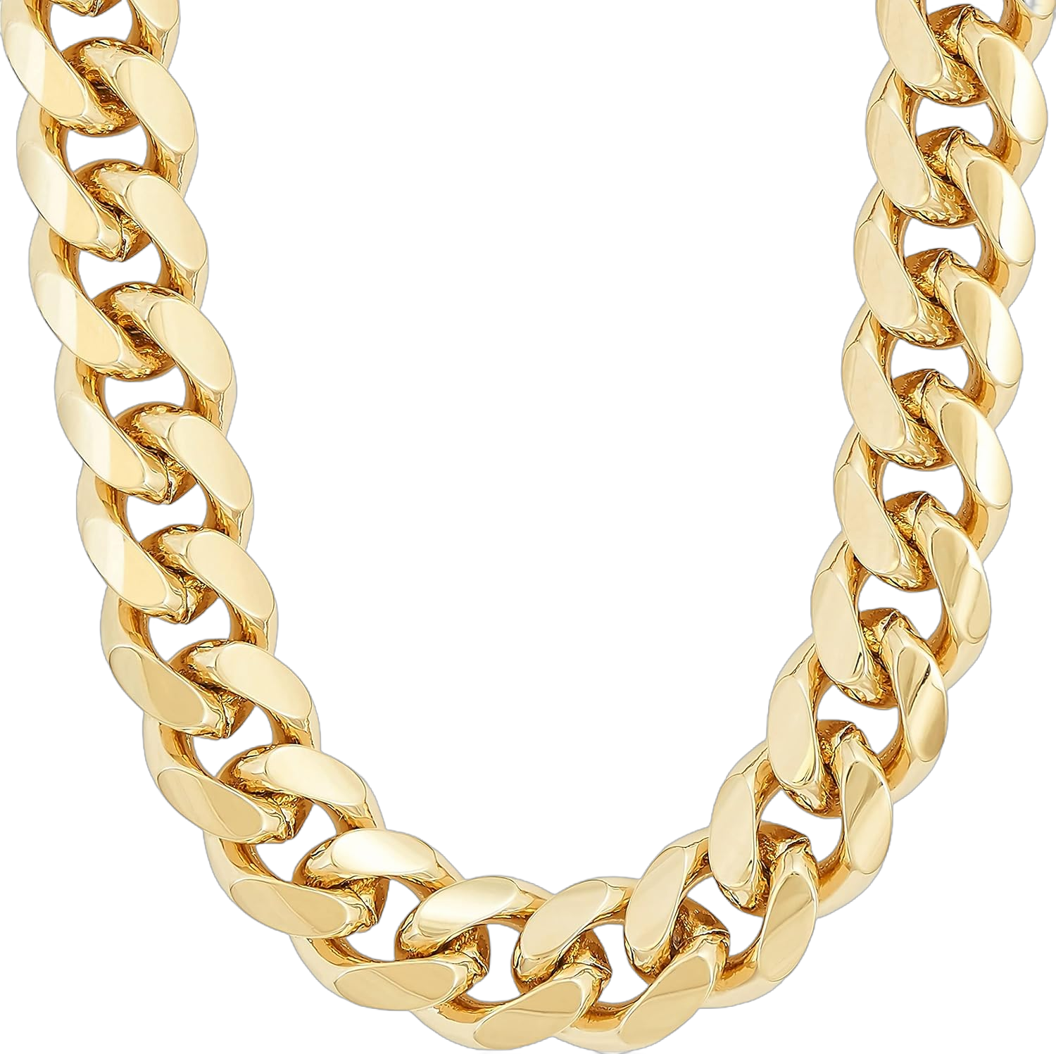 LIFETIME JEWELRY 11mm Cuban Link Miami Curb Chain Necklace for Men Women Diamond Cut 24k Real Gold Plated 26 inches Gold