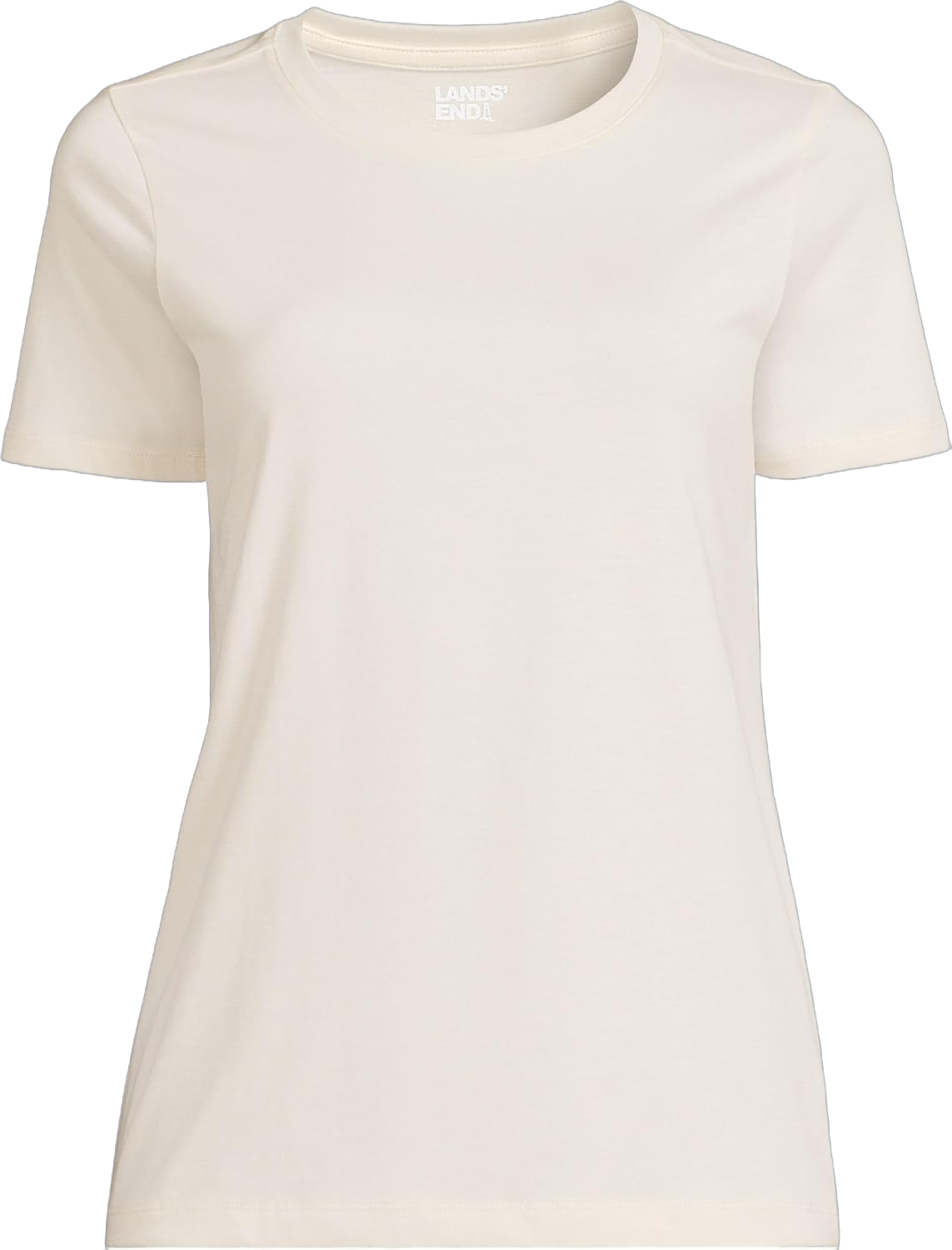 Lands' End Women's Relaxed Supima Cotton Crew Neck T-Shirt 1X Fresh Ivory