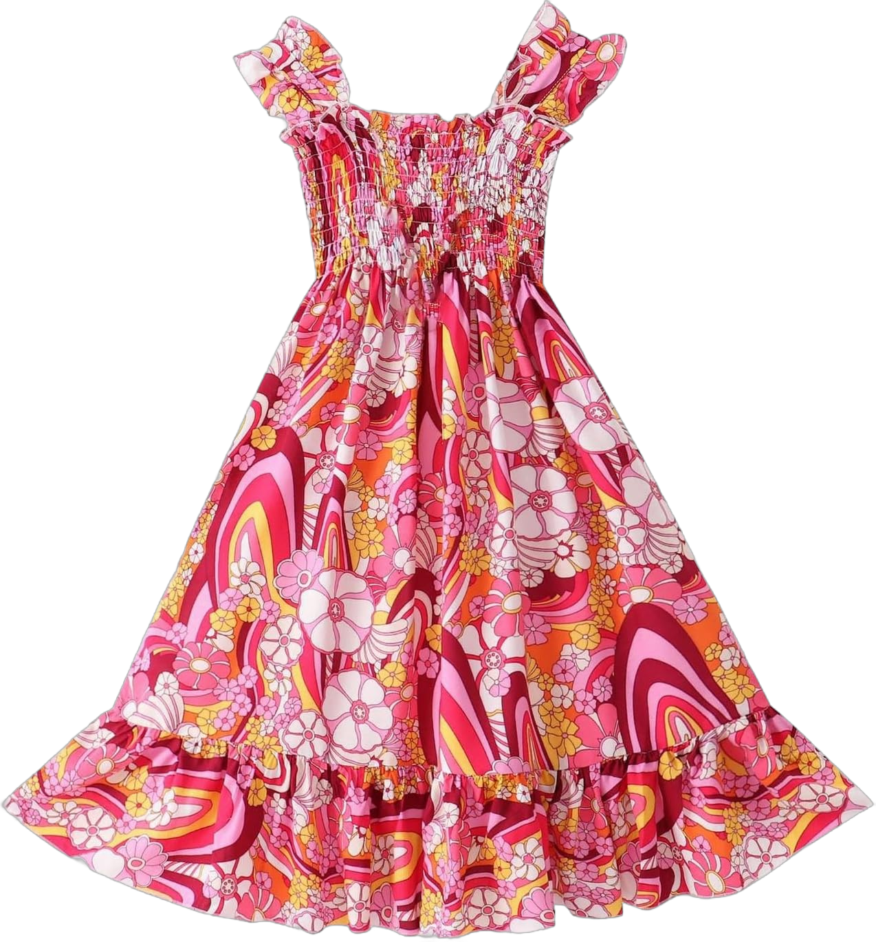 Big Girl Slip Ethnic Cotton Silk Floral Dress Kids Girls Star European Summer Beach Flowers Print Dress Dress up Heels Red 9-10 Years