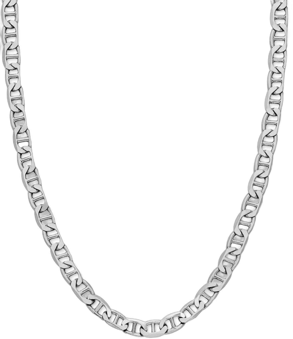 Savlano 925 Sterling Silver 5.5mm Italian Solid Flat Mariner Link Chain Necklace for Men & Women - Made in Italy Comes With a Gift Box 26.0 Inches