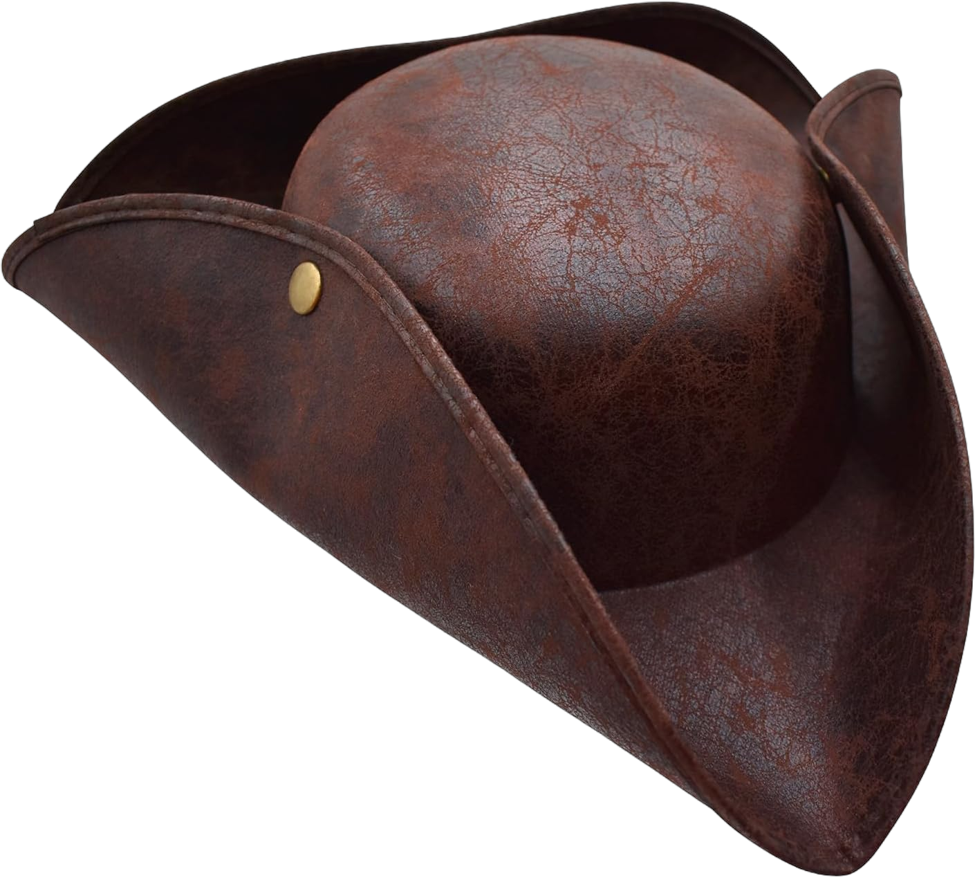 Nicky Bigs Novelties - Colonial Tricorn Pirate Hat - Adult Women and Mens Pirate Hat - Pirate Costume Accessory Colonial Hat Distressed Brown