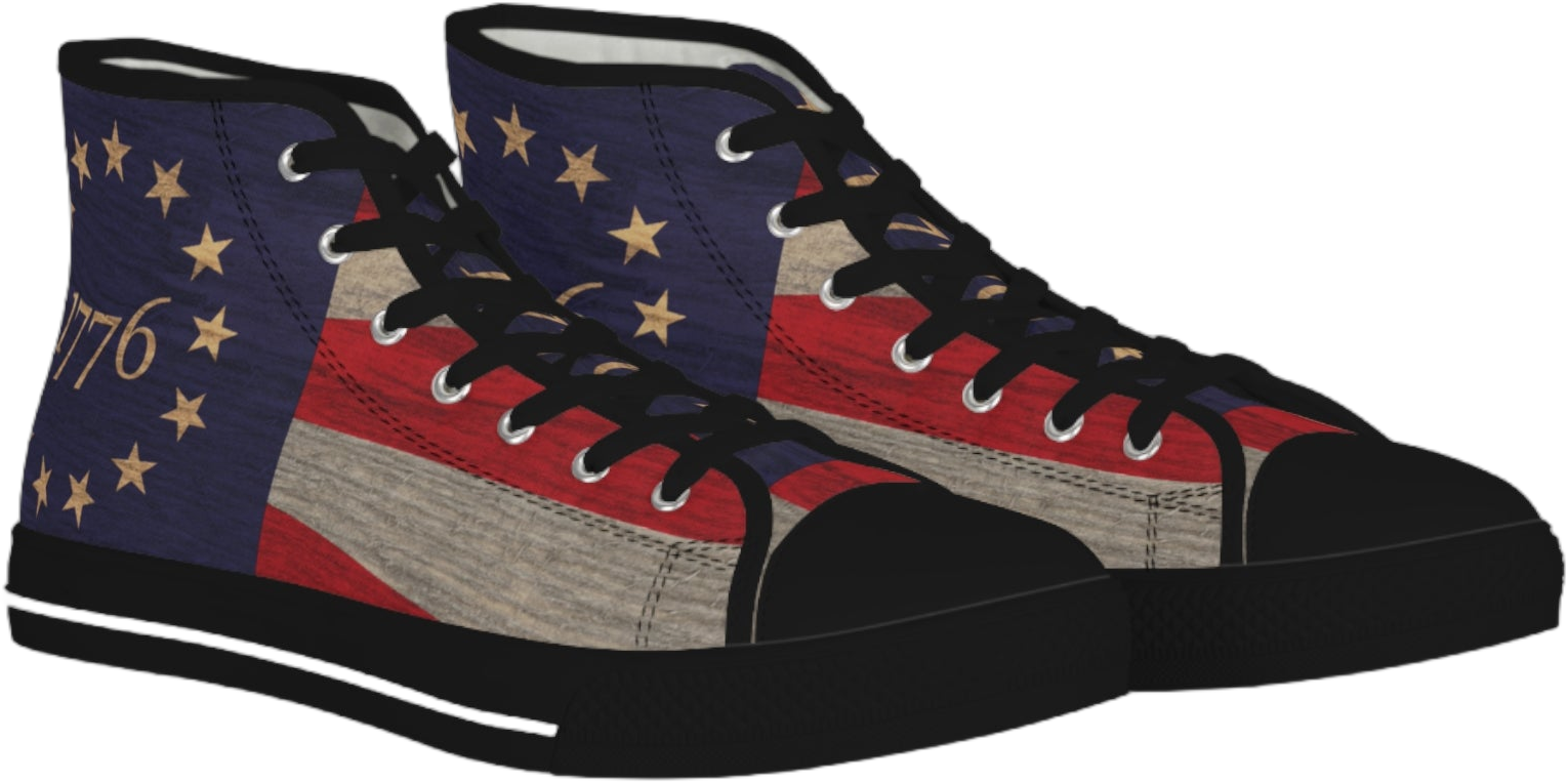 Betsy Ross Flag Men's High Top Sneakers