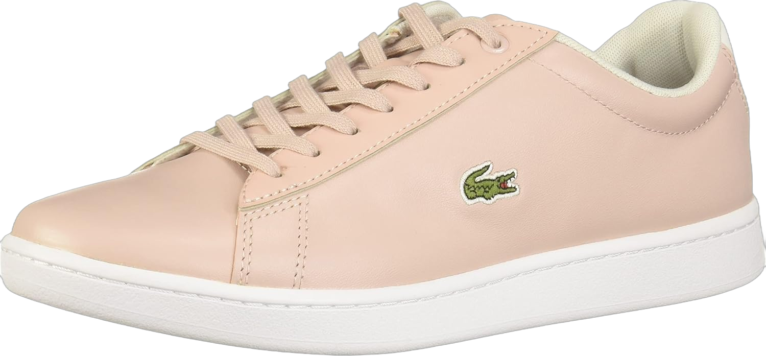 Lacoste Women's Hydez Leather Sneaker 8.5 Light Pink/White