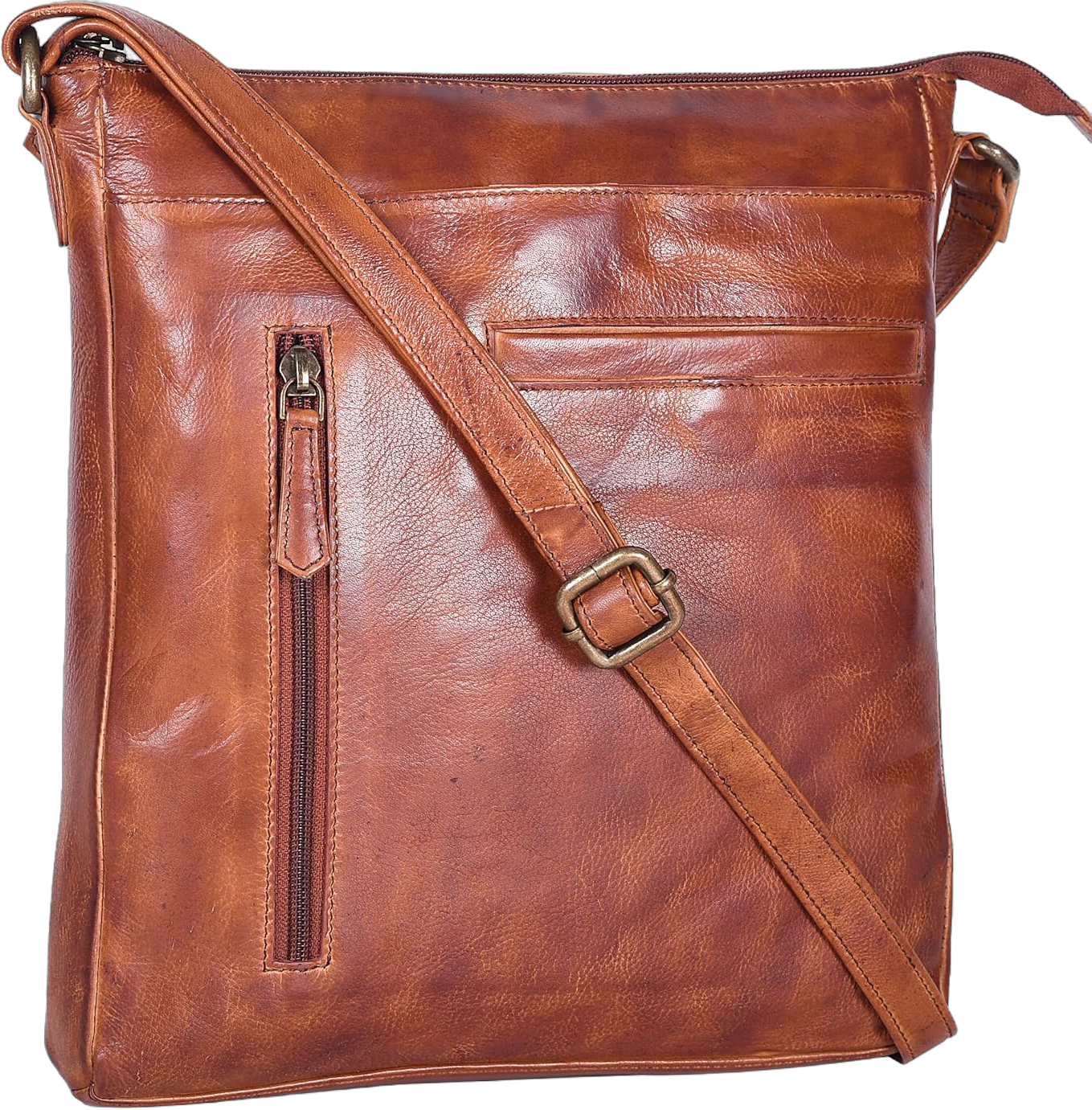 SERGA Real Vintage Leather Crossbody Sling Bag for women & girls CAROL Tan