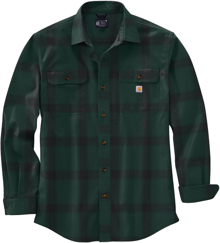 Carhartt Men's 105439 Loose Fit Heavyweight Flannel Long-Sleeve Plaid Shirt - Large Tall - North Woods