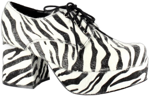 Zebra Pimp Platform Shoes (Men)