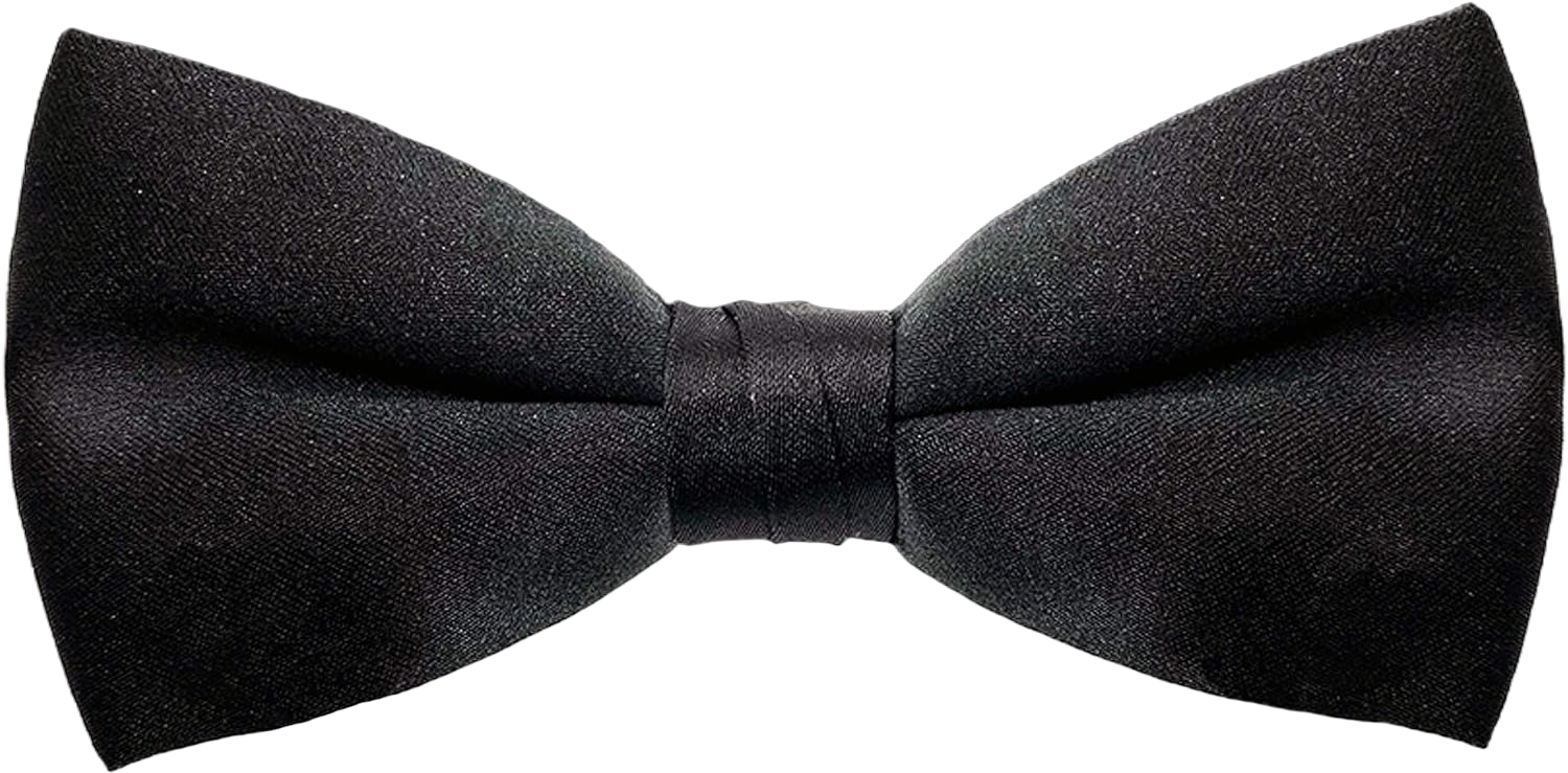 Black Satin Mens 2 1/2" Bow Tie