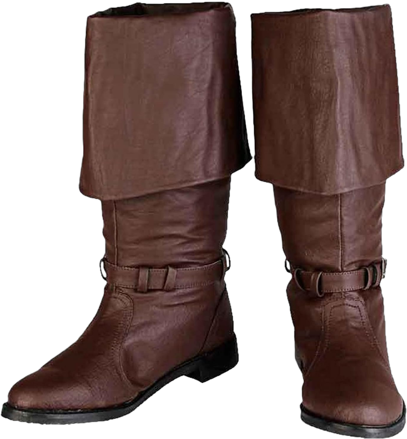 British Renaissance Style Medieval Pirate Boots Pointed Toe Low Heel Leather Comfortable Casual Unisex Country Western Boots Available For Regular And Wide Calf ( Color : Brown , Size : 6.5 Women/5 Me 6.5 Women/5 Men Brown