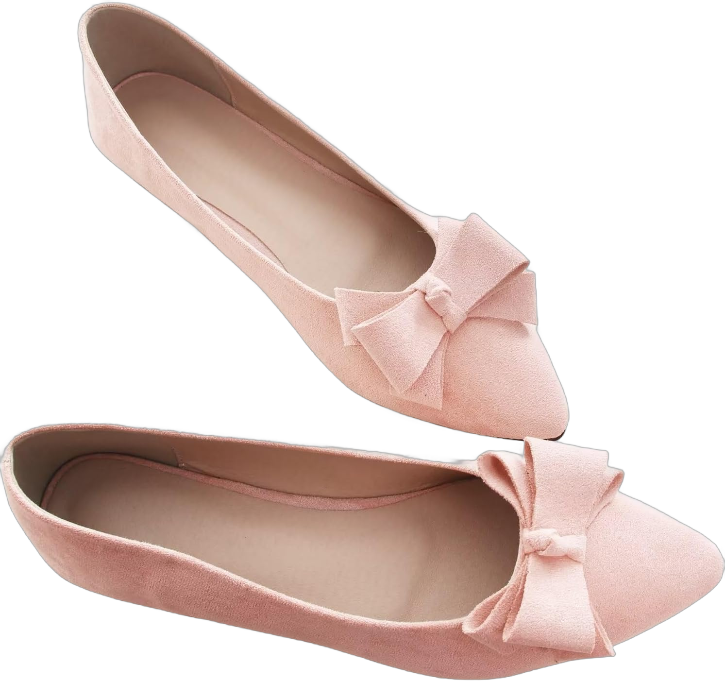 TN TANGNEST Ballet Flats for Women Slip on Comfortable Dress Flat Shoes Pointed Toe Casual Walking Loafers 8 Light Pink