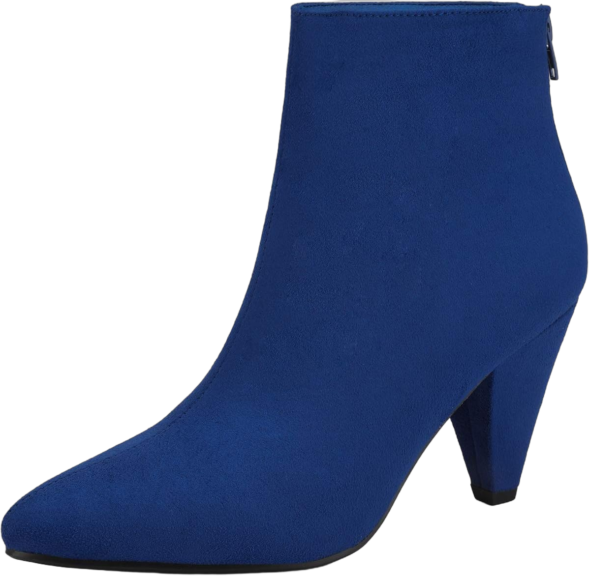 DREAM PAIRS Women's Pointed Toe Ankle Boots High Heel Booties Fashion Zipper Dress Boots 5 Royal/Blue/Suede