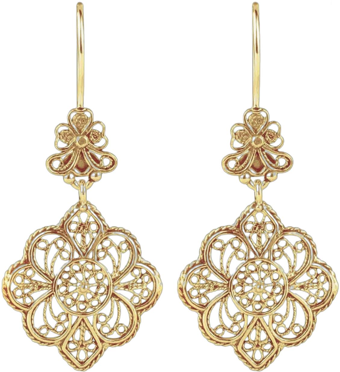 925 Sterling Silver Filigree Art Women Dangle Drop Earrings Collection, Gift Boxed Gold Plated Paisley