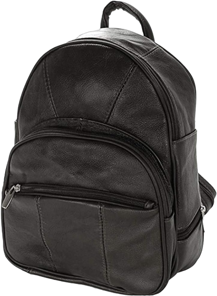 Silver Fever SILVERFEVER Women's Backpack | Cowhide Genuine Leather | Round Top Medium Backpacks(Black)