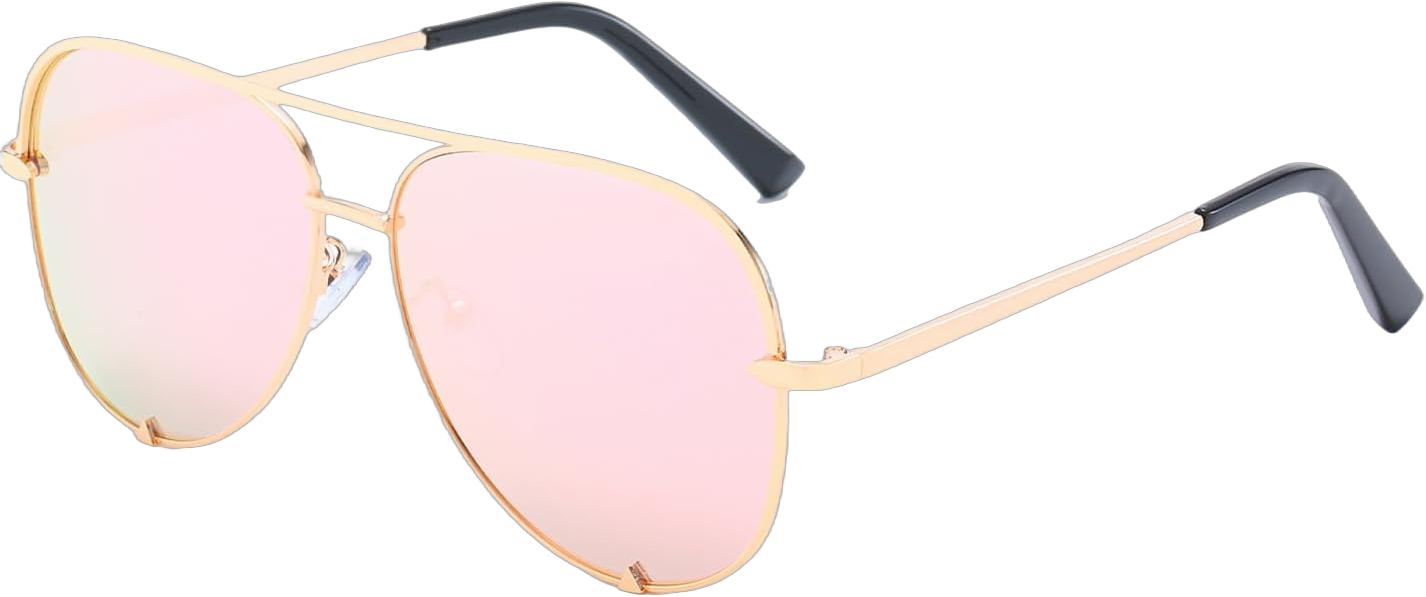 BUTABY Oversized Aviator Sunglasses for Women Men Classic Polarized Sun Glasses Vintage Pilot Metal Shades UV Protection Gold Frame Mirrored Pink Lens