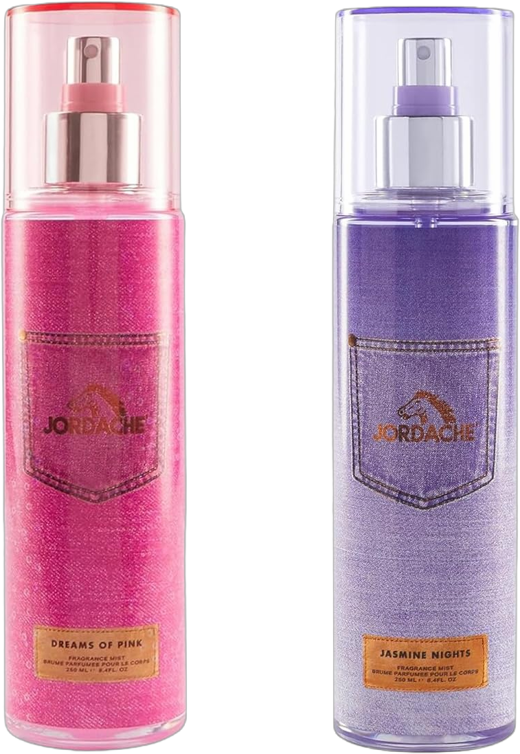 Jordache Women Fragrance Body Mist Duo Set - Dreams of Pink & Jasmine Nights, 8.4 fl oz Each