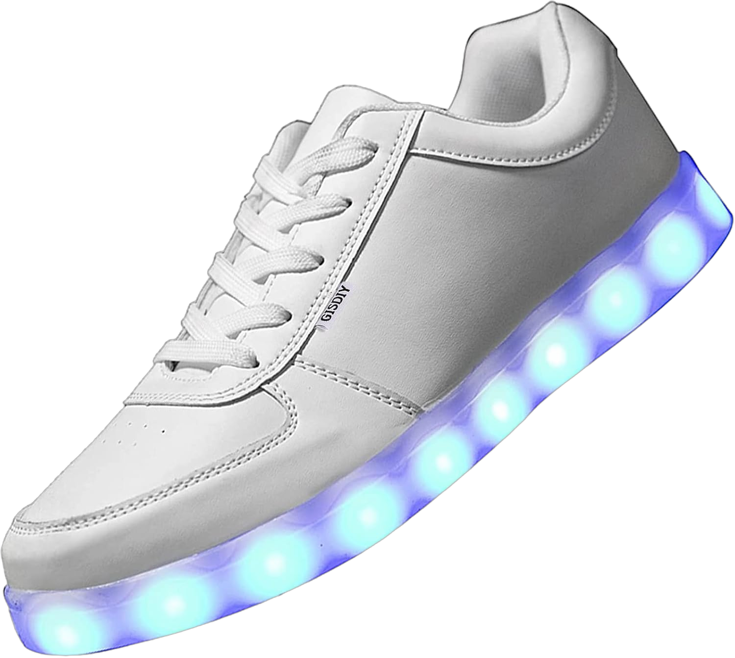 USB Adult Light Up Shoes Rechargeable Flashing Low Top LED Shoes Unisex Sports Dancing Sneakers 12 Women/11 Men White