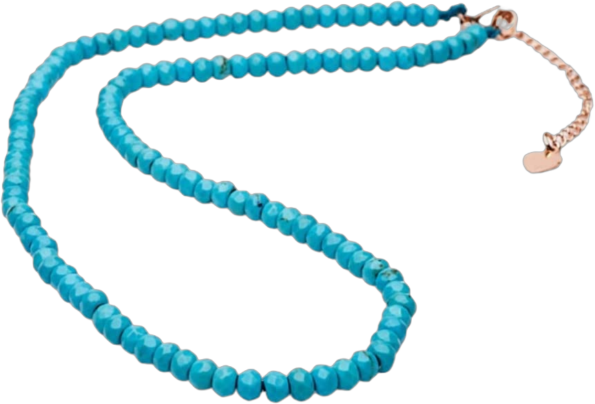 Handmade Womens Girls Beaded Necklace Choker with 5cm Extender - Natural Gemstones Healing Crystal Jewelry (Faceted Blue Turquoise)