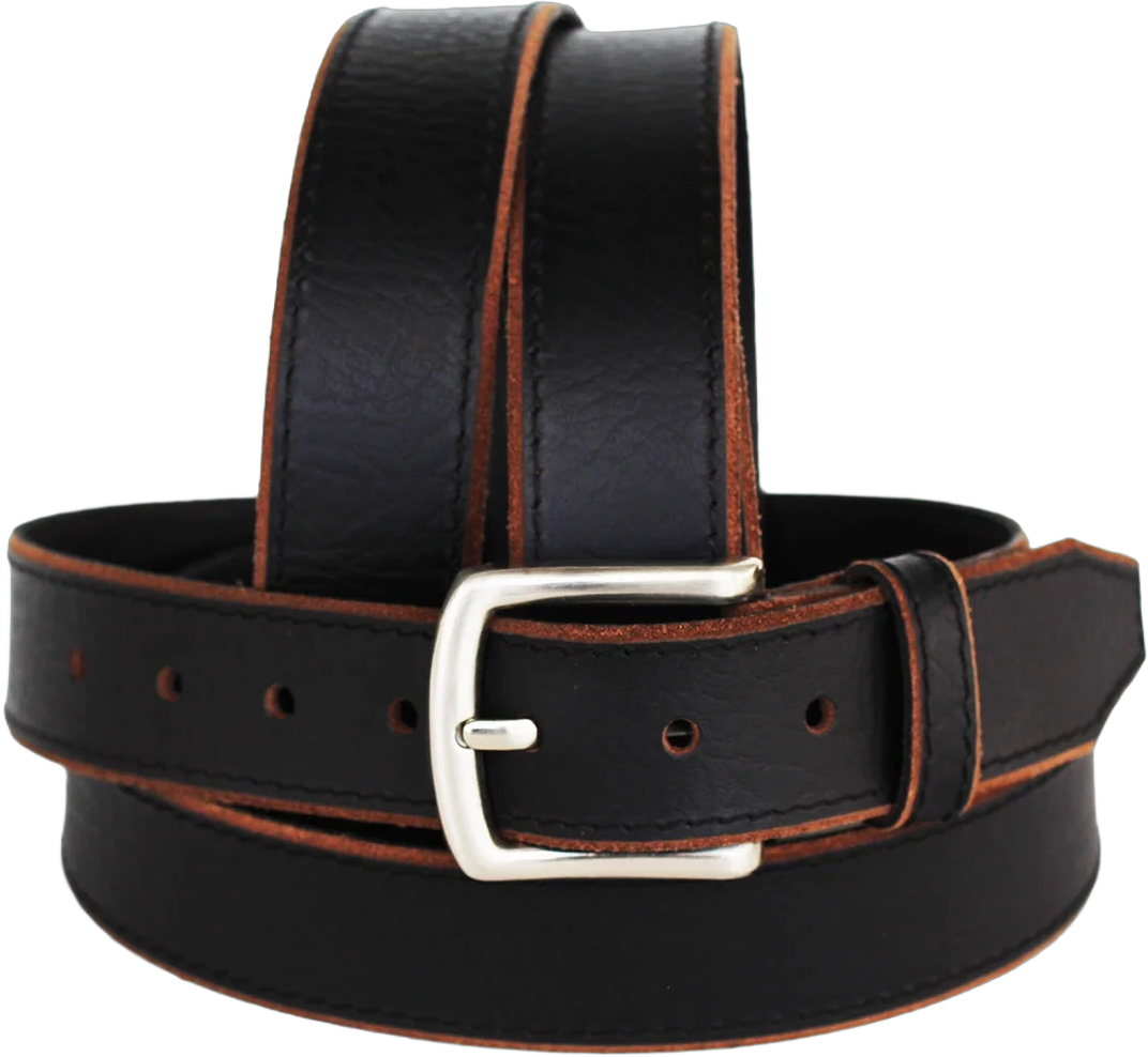 Challenger Horsewear 53-54  Handmade Heavy Duty Men's Dress Casual Cow Leather Belt Black 2629RS