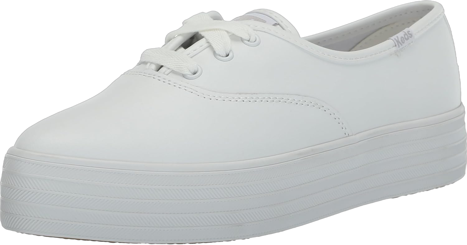 Keds Women's Point Lace Up Sneaker 9 White Leather