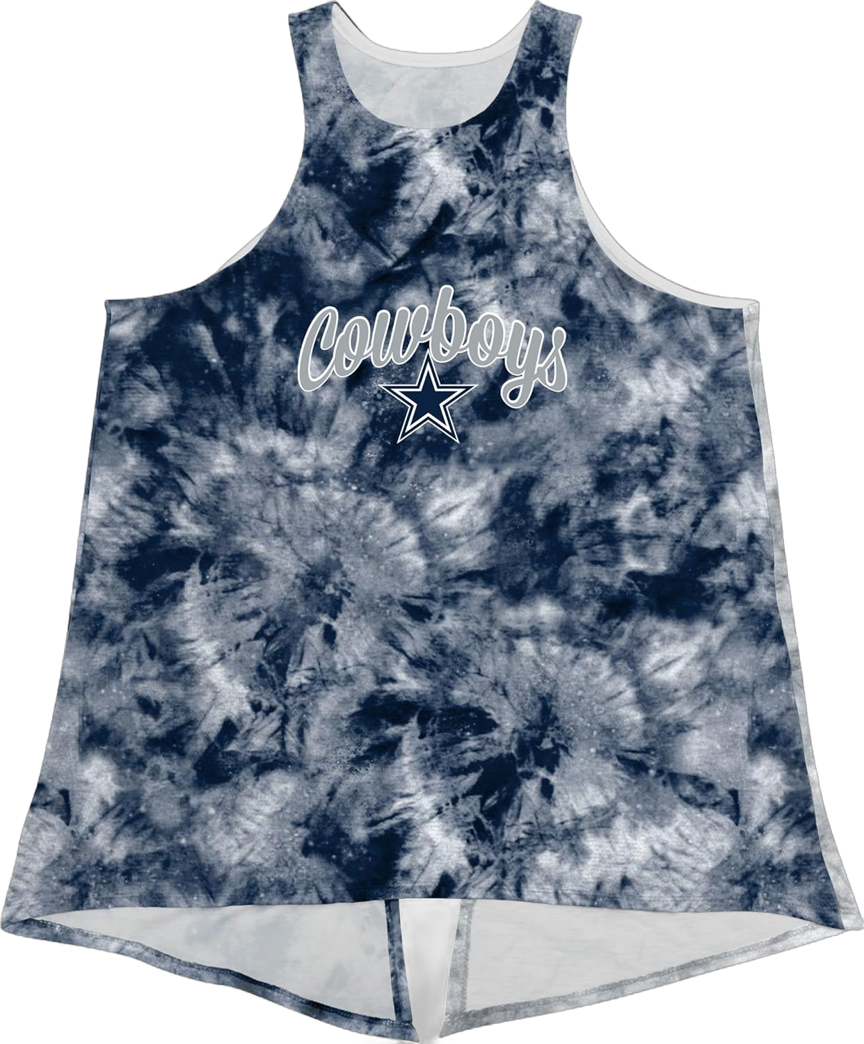 FOCO Women's NFL Team Logo Tie Breaker Tank Top Shirt Dallas Cowboys Small Script Wordmark Tie-dye