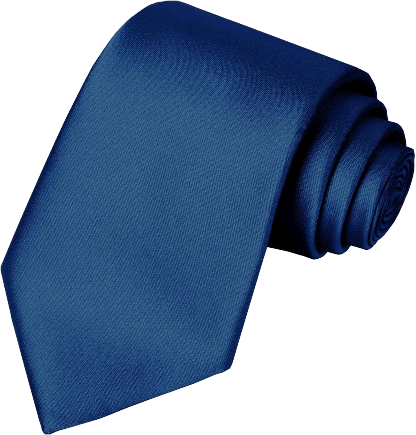 KissTies Mens Silk Tie Solid Satin Wedding Necktie + Gift Box Navy Blue Standard Length