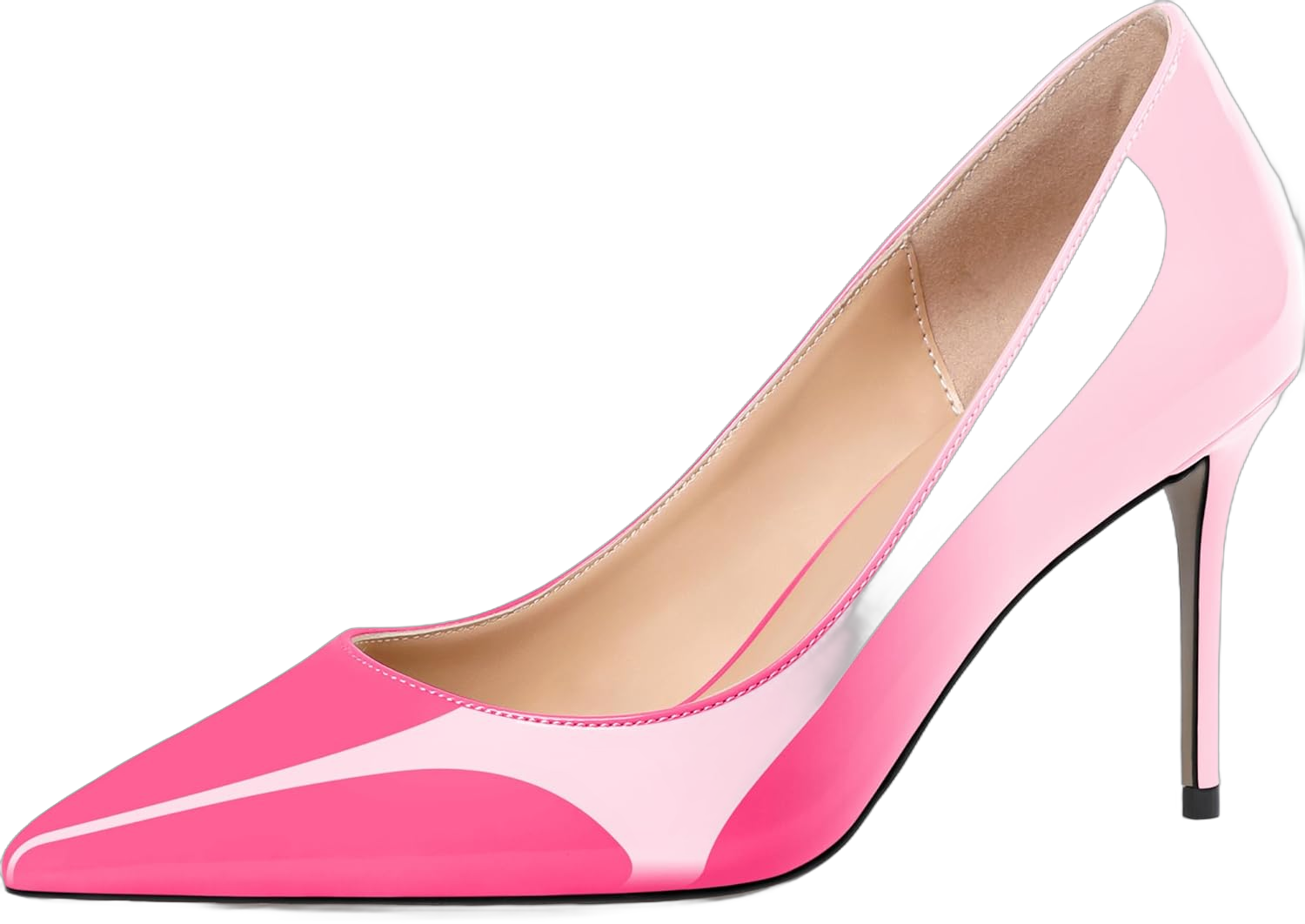 Eldof Women's High Heel Pumps - Classy Pointy Toe Pumps_- Office Wedding Party Event Comfort Heels 6 Peach Pink