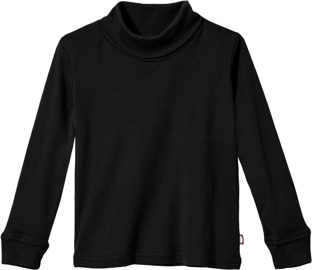 City Threads Kids Soft Cotton Turtleneck - USA-Made, Breathable & Versatile Layering Top for Boys and Girls, Black - 18/24M