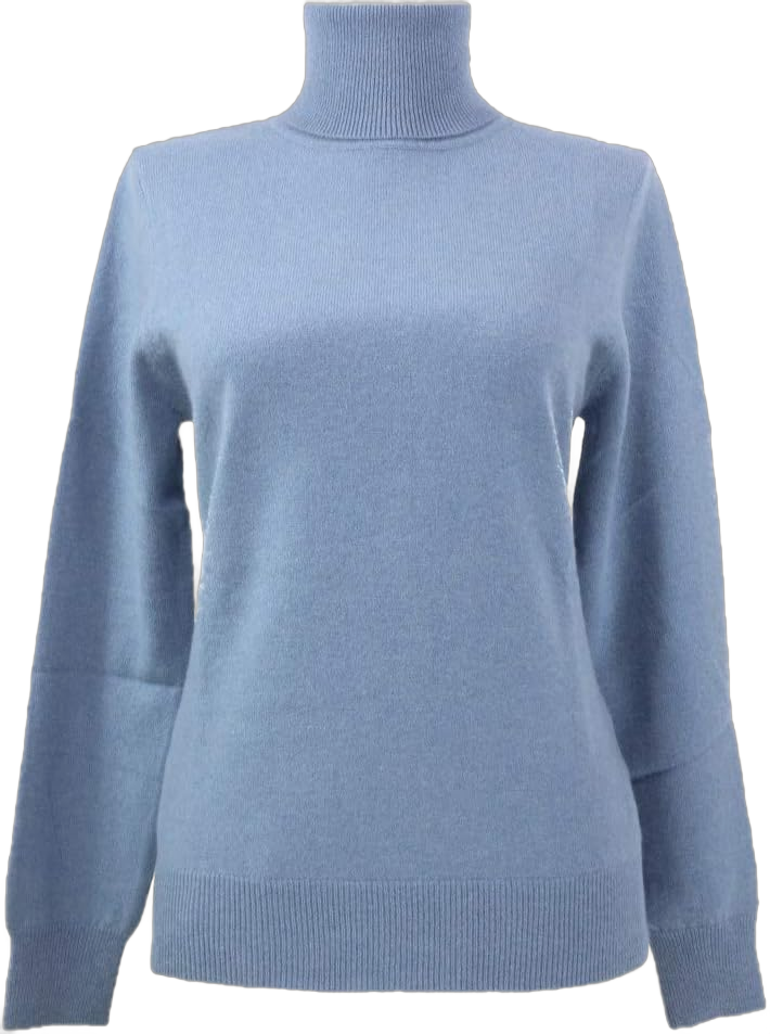 Shephe 4 Ply Womens Turtleneck Cashmere Sweater 3X-Large Blue Jean Grey