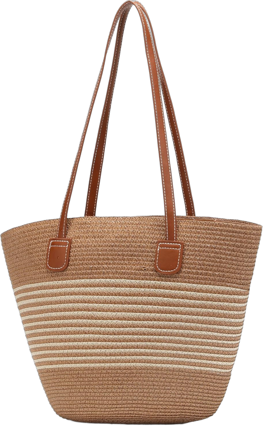 lola mae Straw Tote Bags with Leather Straps Stylish Large Capacity Beach and Casual Woven Shoulder Bags for Women