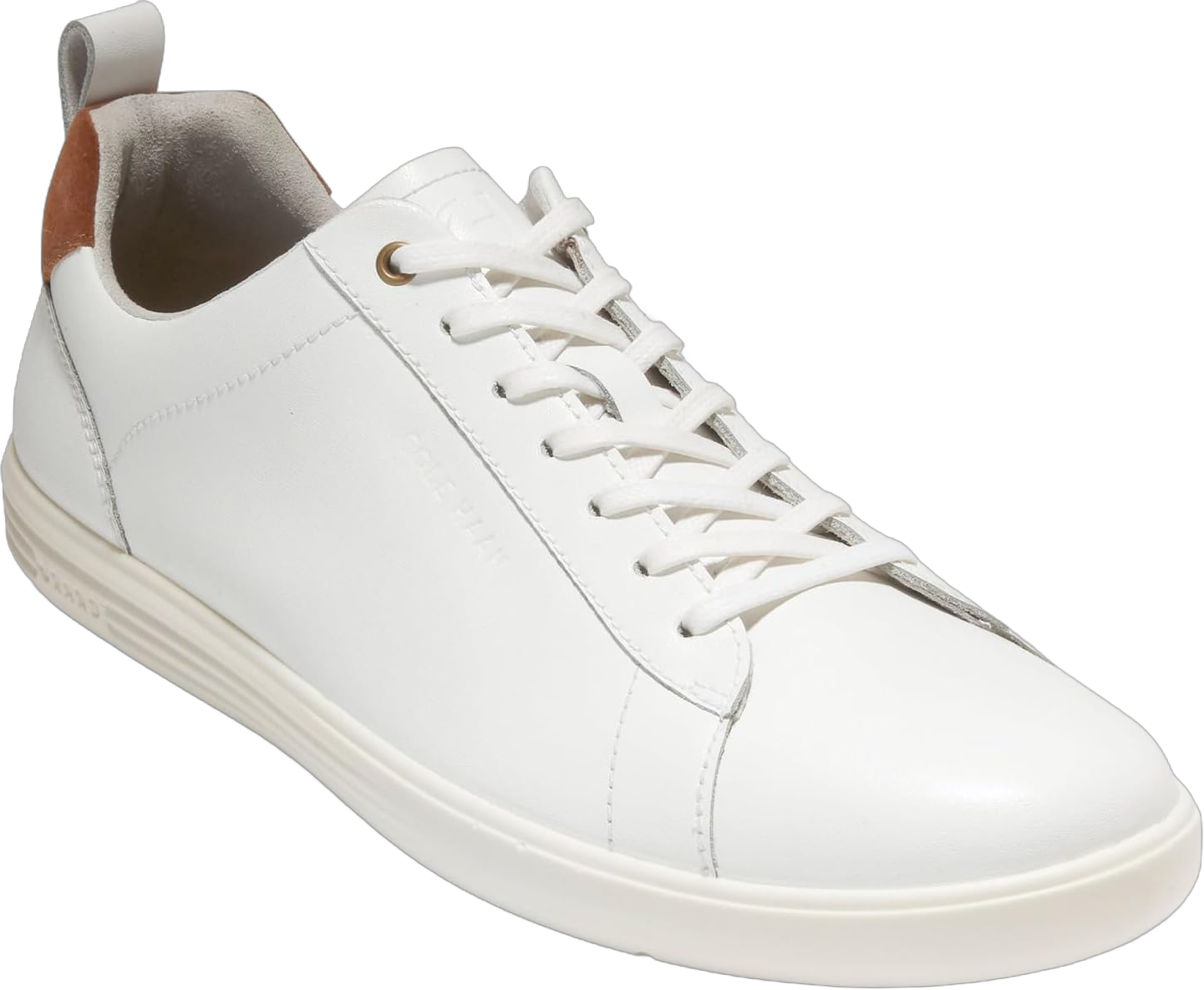 Cole Haan Men's Grand+ Crosscourt Sneaker 13 Wide White Leather/Tan Suede