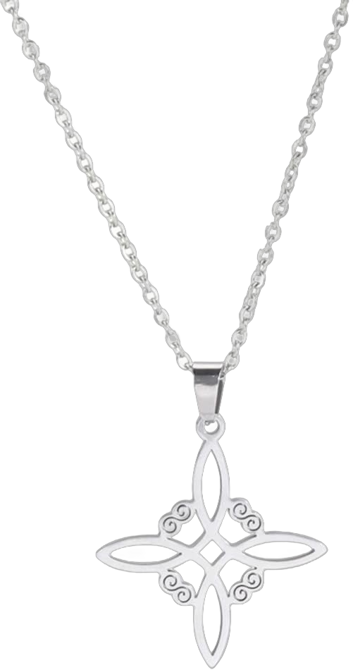 EUEAVAN Irish Celtic Knot Necklace Witch's Knot Earring Set Nordic Minimalist Geometric Pendant Choker Amulet Good Luck Jewelry Set Woman Girl Infinity Necklace silver