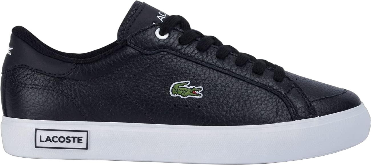 Lacoste Women's Powercourt Leather Sneaker 8.5 Black/White