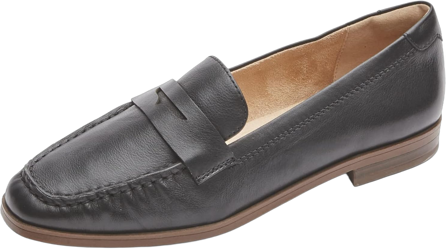 Rockport Women's Susana Penny Loafer Flat 8 Wide Black Leather