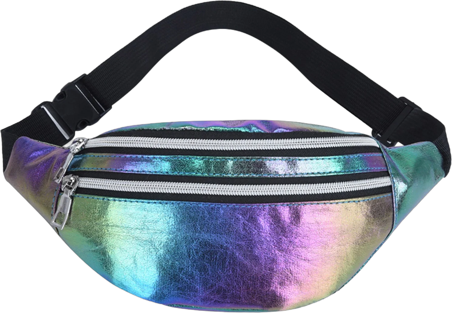 Stiyth Holographic Clear Fanny Pack,Fashion Iridescent Waist Bag,Travel Sport Waist Purse for Women Kids Girls Colorful Sport Waist Bag Pack