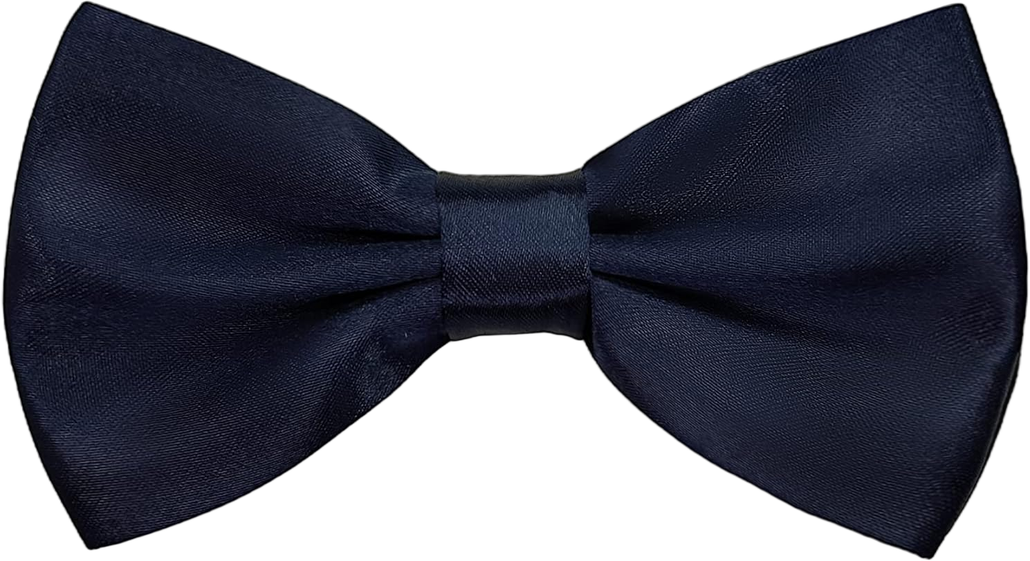 SYAYA Men Pre Tied Silk Formal Tuxedo Bow Tie, Teen Boy Tux Bowtie For Wedding Large Necktie Father or Easter Day MBT3 Navy Blue