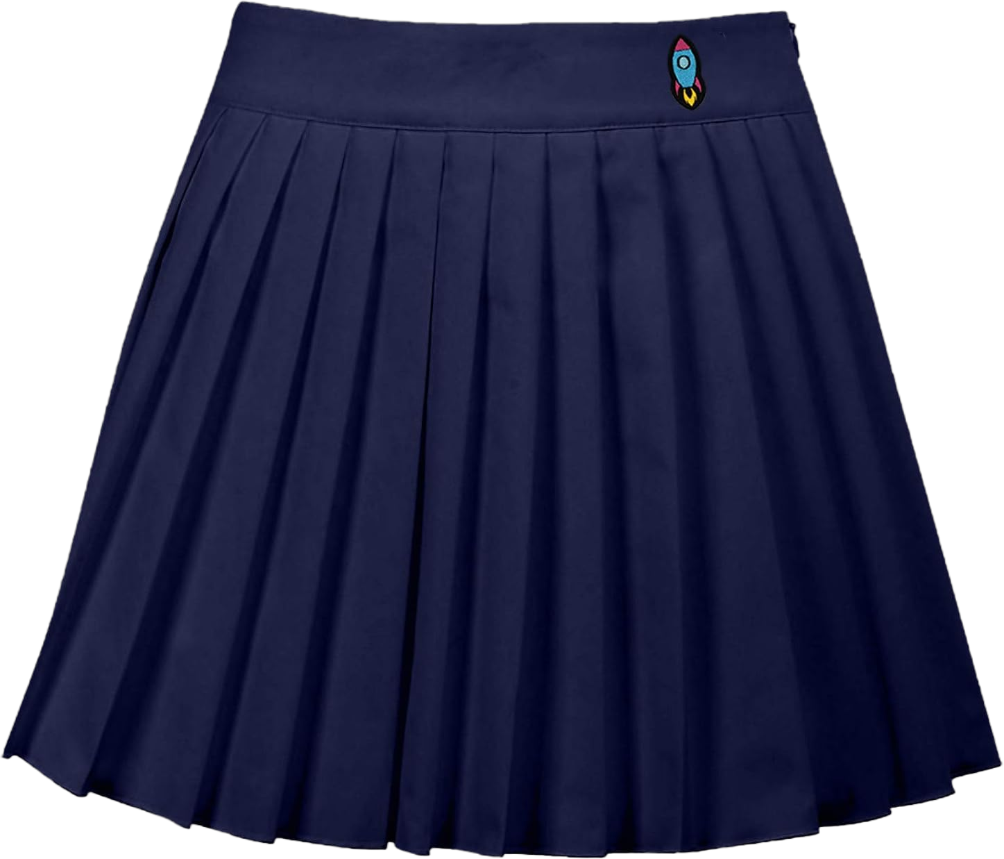 Yoyorule Zipper Side Sexy Skirt Skirt Women's Thin Pattern Pleated Cute Short Sexy Skirt Denim Skirts Navy