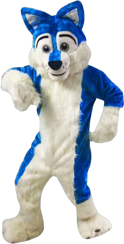 Blue Wolf Costume Mascot for Adult Cosplay Party Cartoon