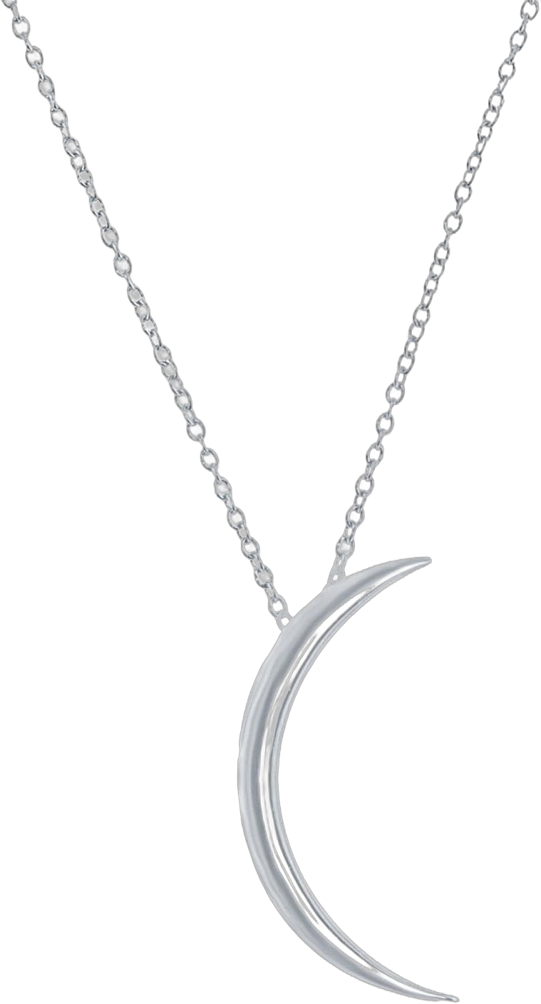 Beaux Bijoux Sterling Silver Crescent Moon Necklace for Women - 14k Gold Plated Silver Half Moon Necklace for Women - Moon Pendant Necklace