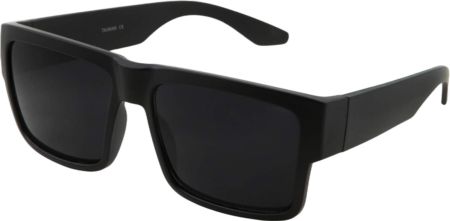 grinderPUNCH Square Black Super Dark Sunglasses | Men Women | Stylish Modern Model Gangster