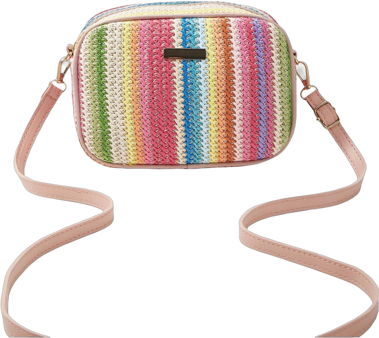 Verdusa Women's Mini Crossbody Bags Straw Purses Woven Beach Bag One Size Multicolor