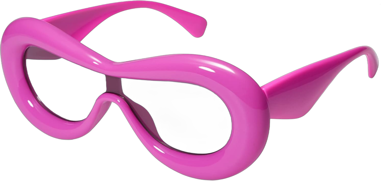 VANLINKER Oversized Thick Inflated Sunglasses Womens Mens Trendy Oval One Peice Glasses Funny Aesthetic Shades VL9729 C10 Hot Pink