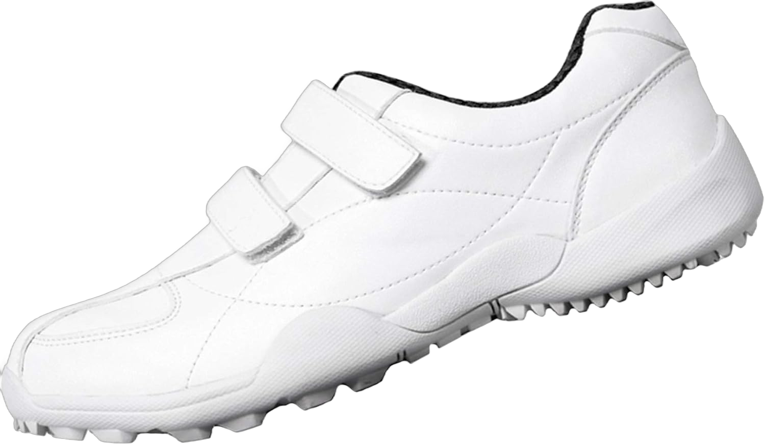 PGM Women's Golf Shoes Waterproof Spikeless with Hook and Loop Straps 5.5 White