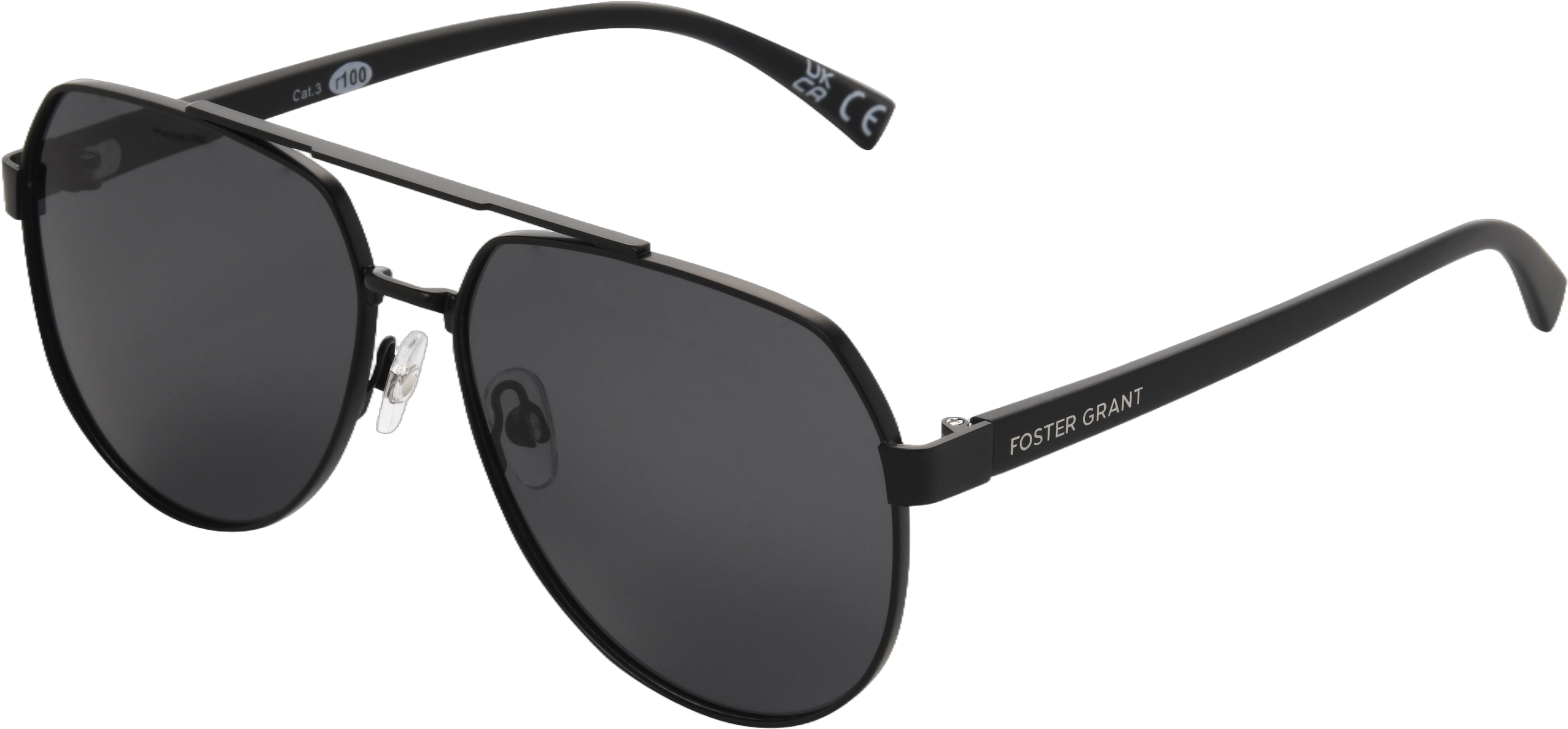 Foster Grant Men's Aviator Fashion Sunglasses Black