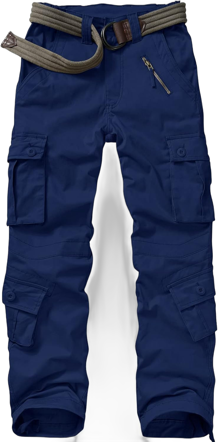 Womens Cargo Pants Army Combat Work Pants with 8 Pockets Casual Cotton Ripstop Construction Pants 16 Navy Blue