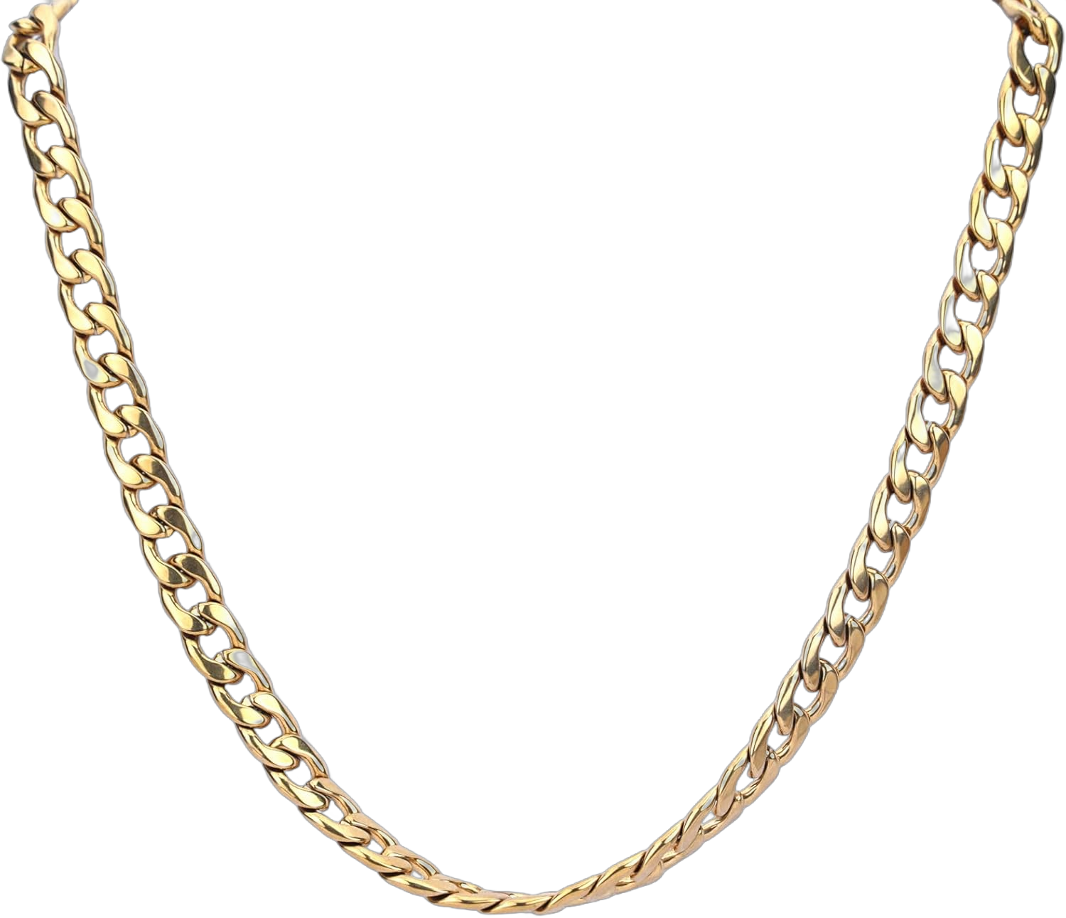 Men's Gold Plated Stainless Steel Cuban Link Chain Necklace - Durable Fashion Jewelry, Stylish Gift for Him, Elegant Accessory(Wide9mmLong24in)