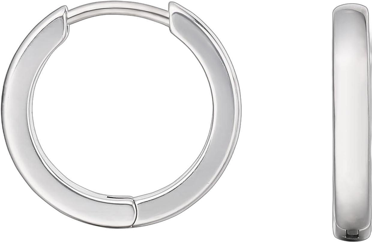 Limerencia G23 Pure Titanium Hypoallergenic Huggie Hoop Earrings for Women Sensitive Ears 8 Millimeters Silver