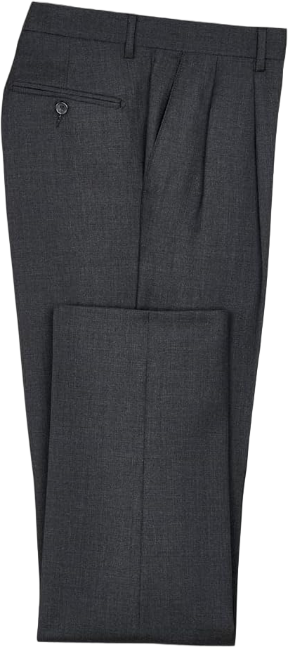 Paul Fredrick Men's Wool Gabardine Pleated Pants 36 Charcoal