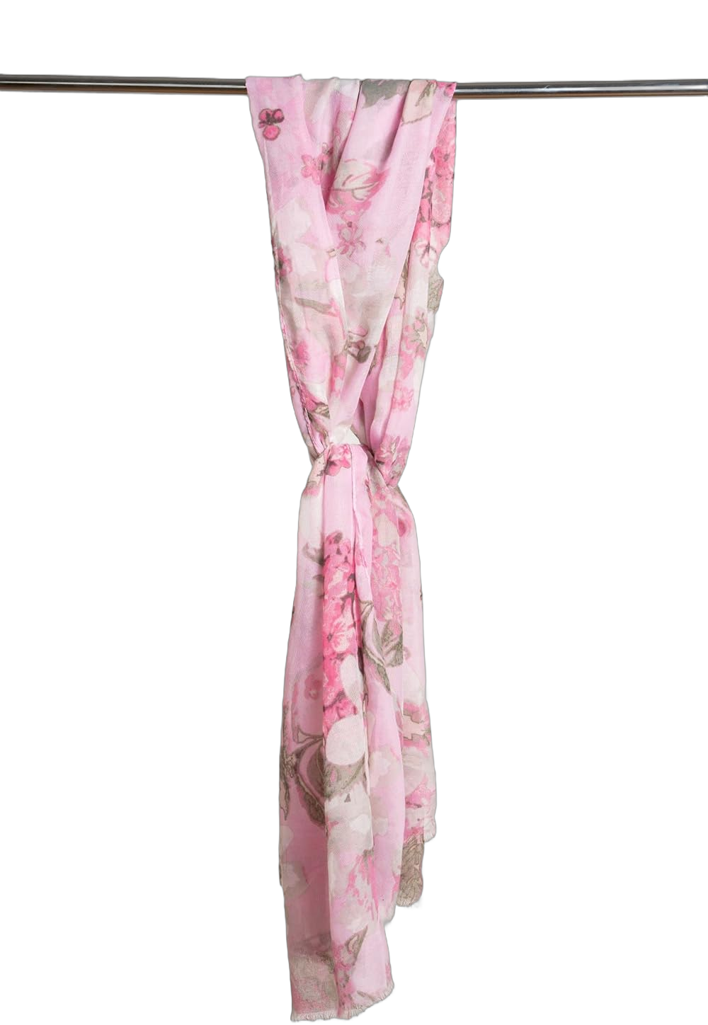 Women Spring Silk Head Scarf Big scarf Women's Scarves & Wraps Neck Scarf Fashion Scarf for Women Soft Scarf Pink & White Floral